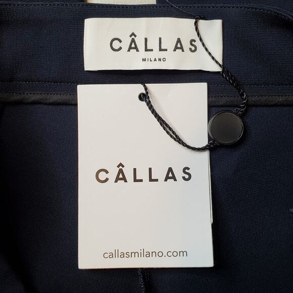 Callas Milano Women's Size 42 (US-6) NWT Lola Compact Crepe High Waist Pant Blue - Picture 7 of 9